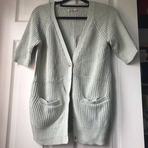 Sage Green Chunky knot ss pocket cardigan O-2